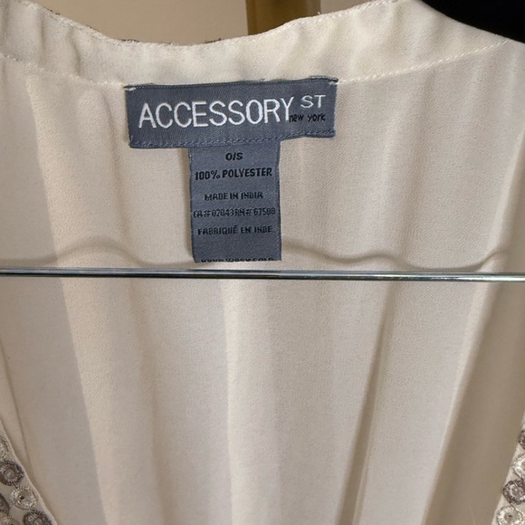 Elegant Cream Embellished Swim Cover Up - Picture 2 of 7